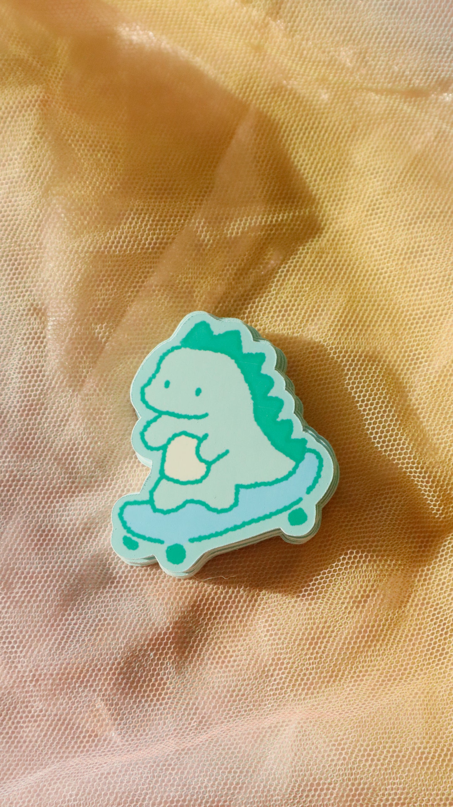 Skateboarding Dinosaur (green) | Sticker