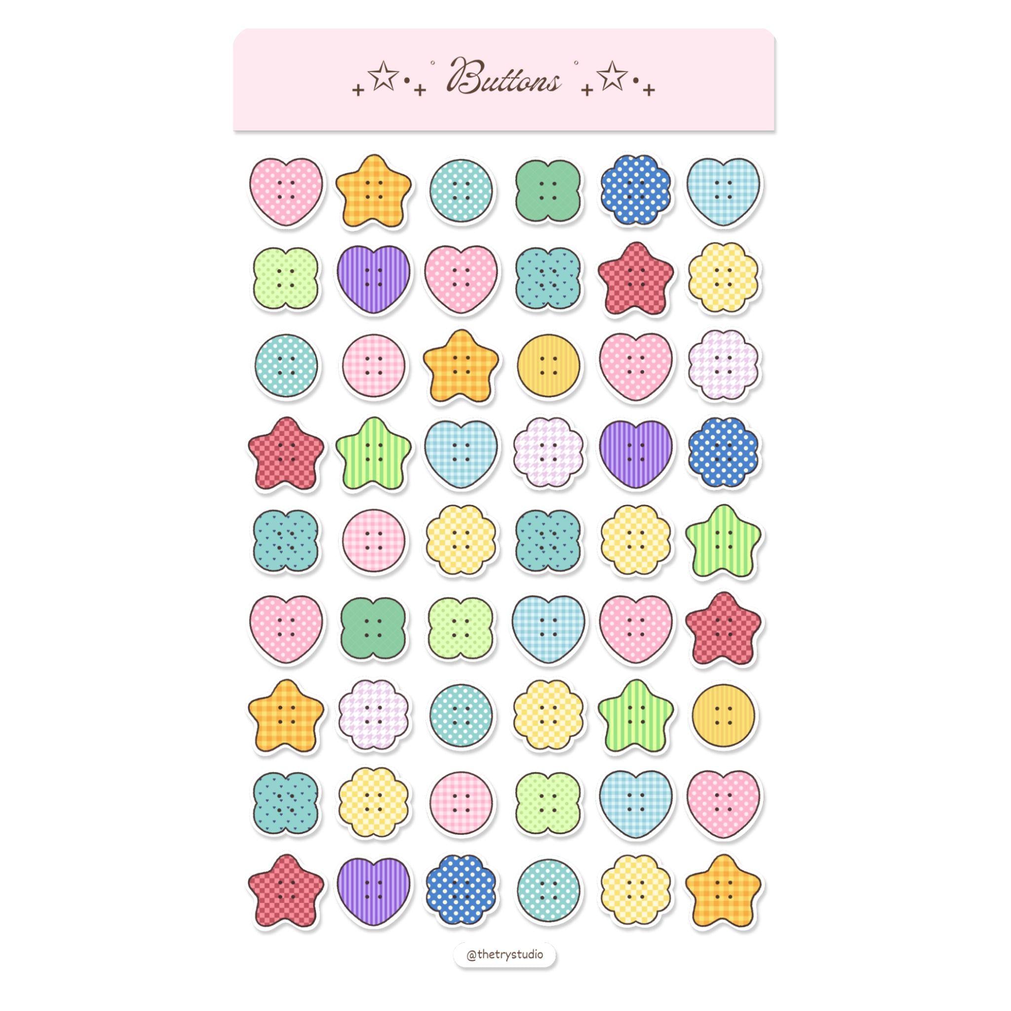 Buttons | Journaling Sticker Sheet