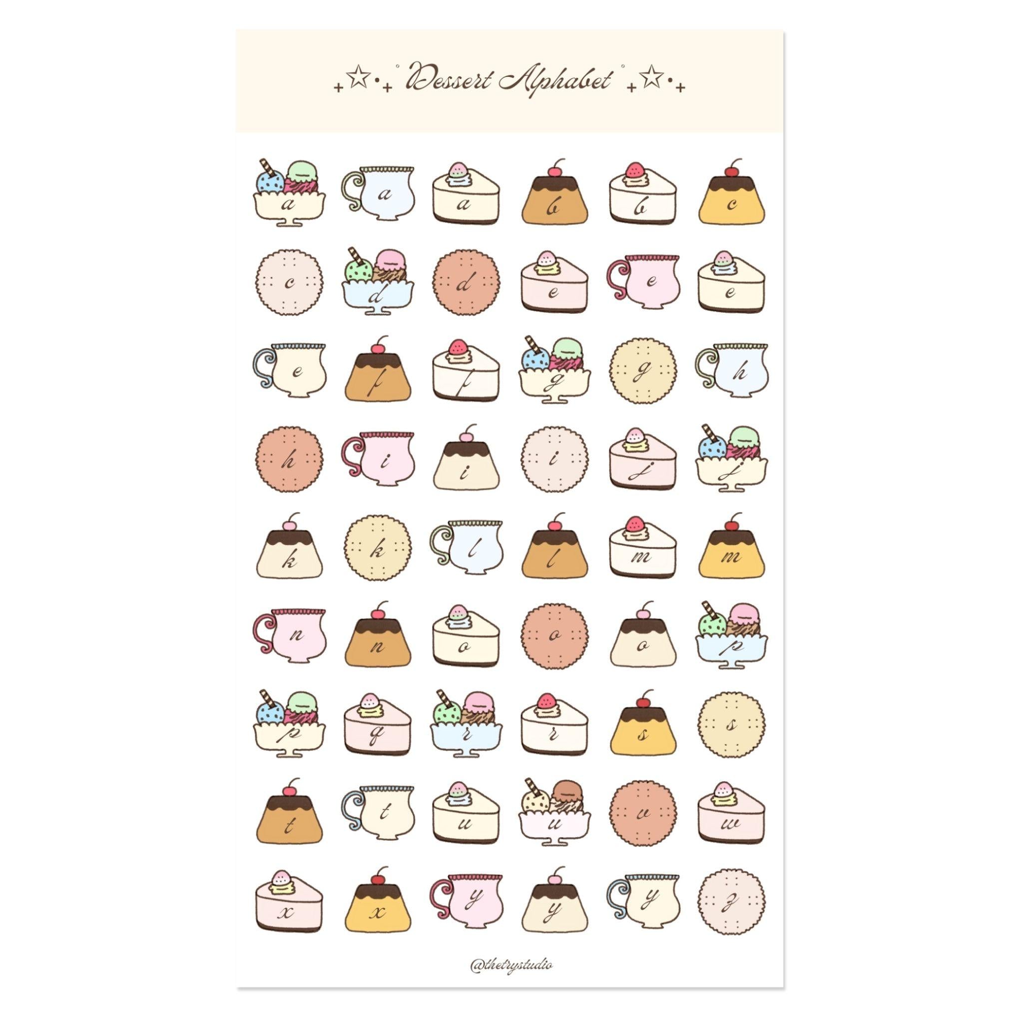 Desserts Alphabet | Journaling Sticker Sheet