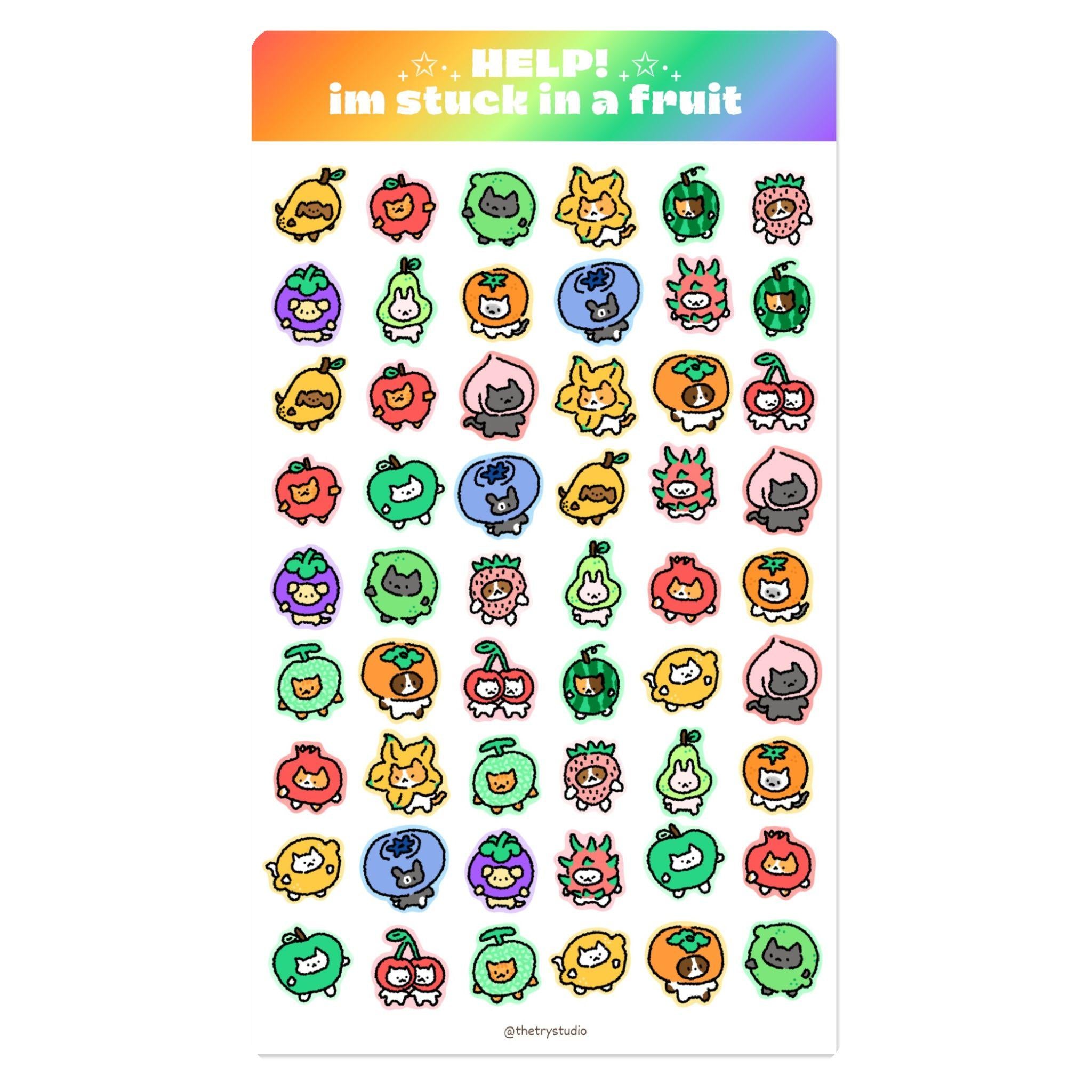 Help! I'm Stuck in a Fruit! | Journaling Sticker Sheet