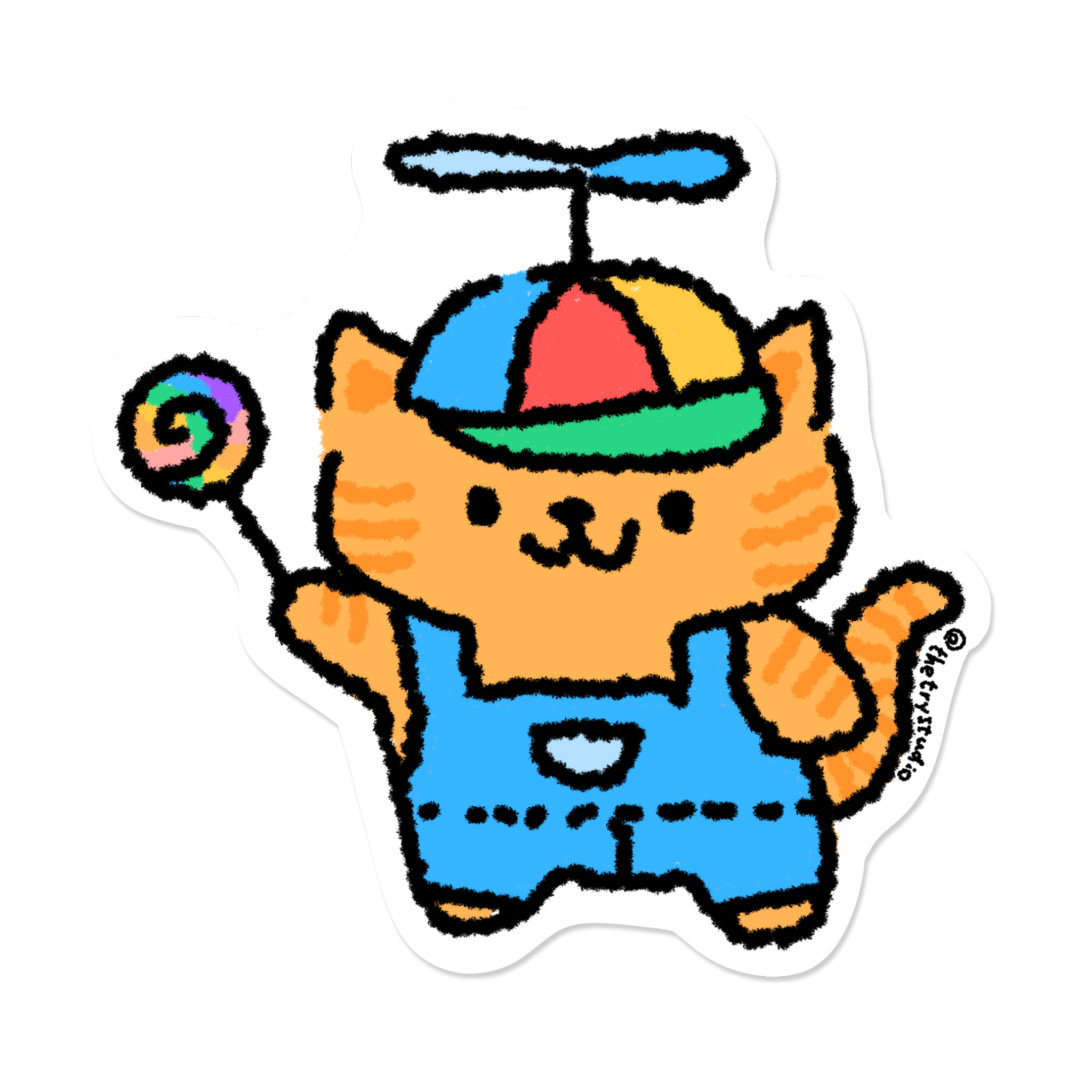 Propeller Hat Cat | Sticker