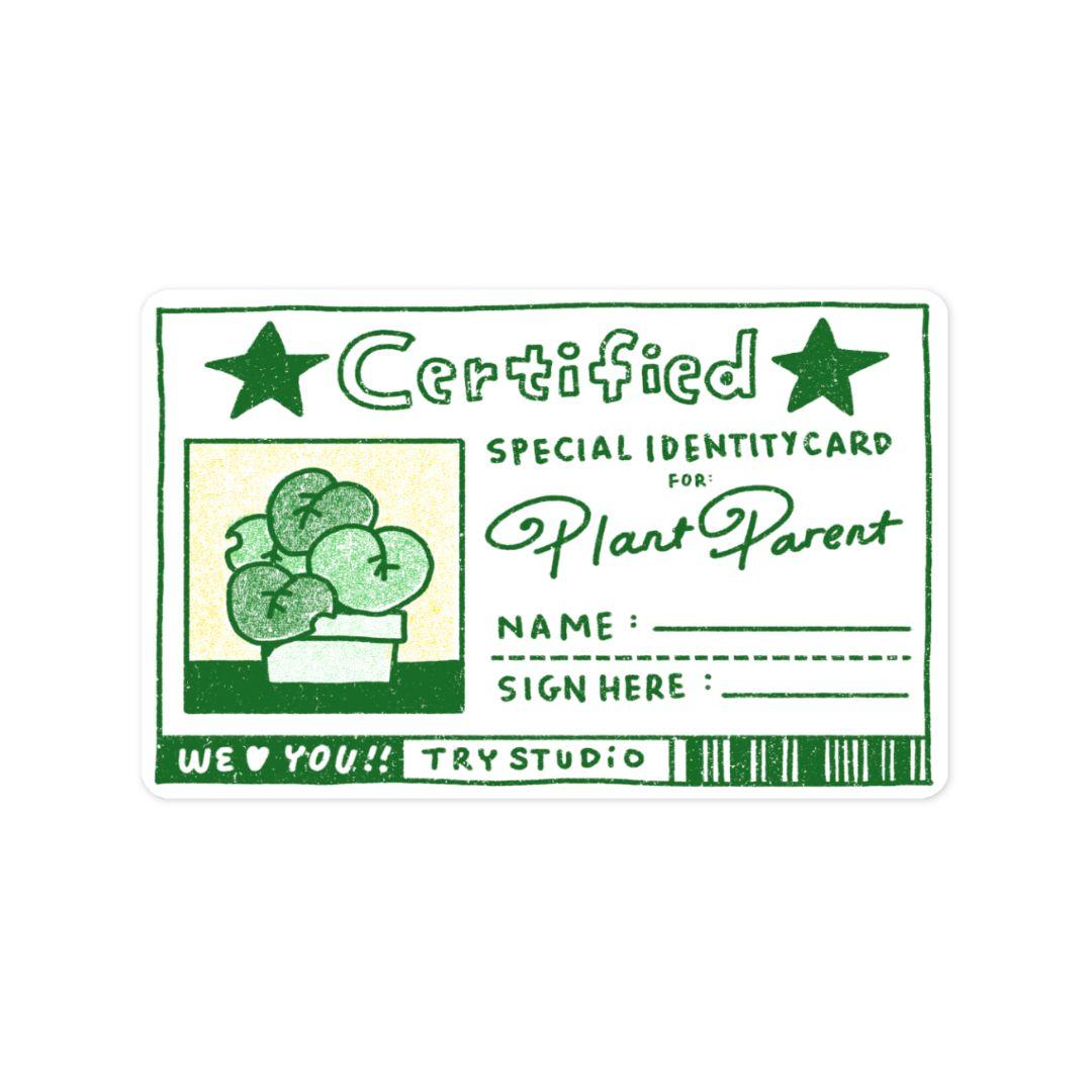 certified plant parent | Sticker