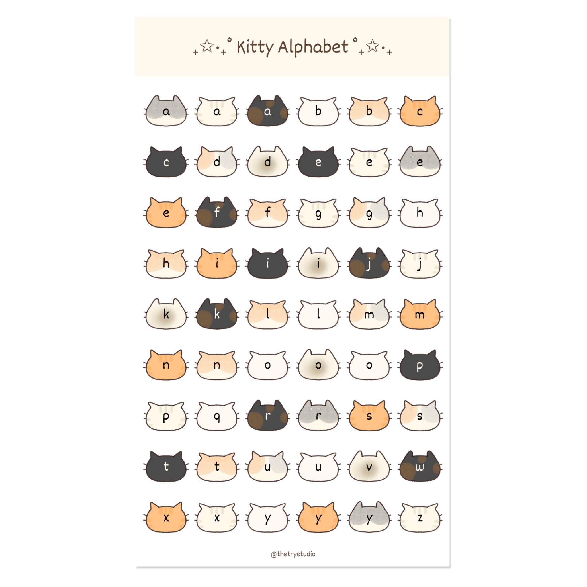Kitties Alphabet | Journaling Sticker Sheet