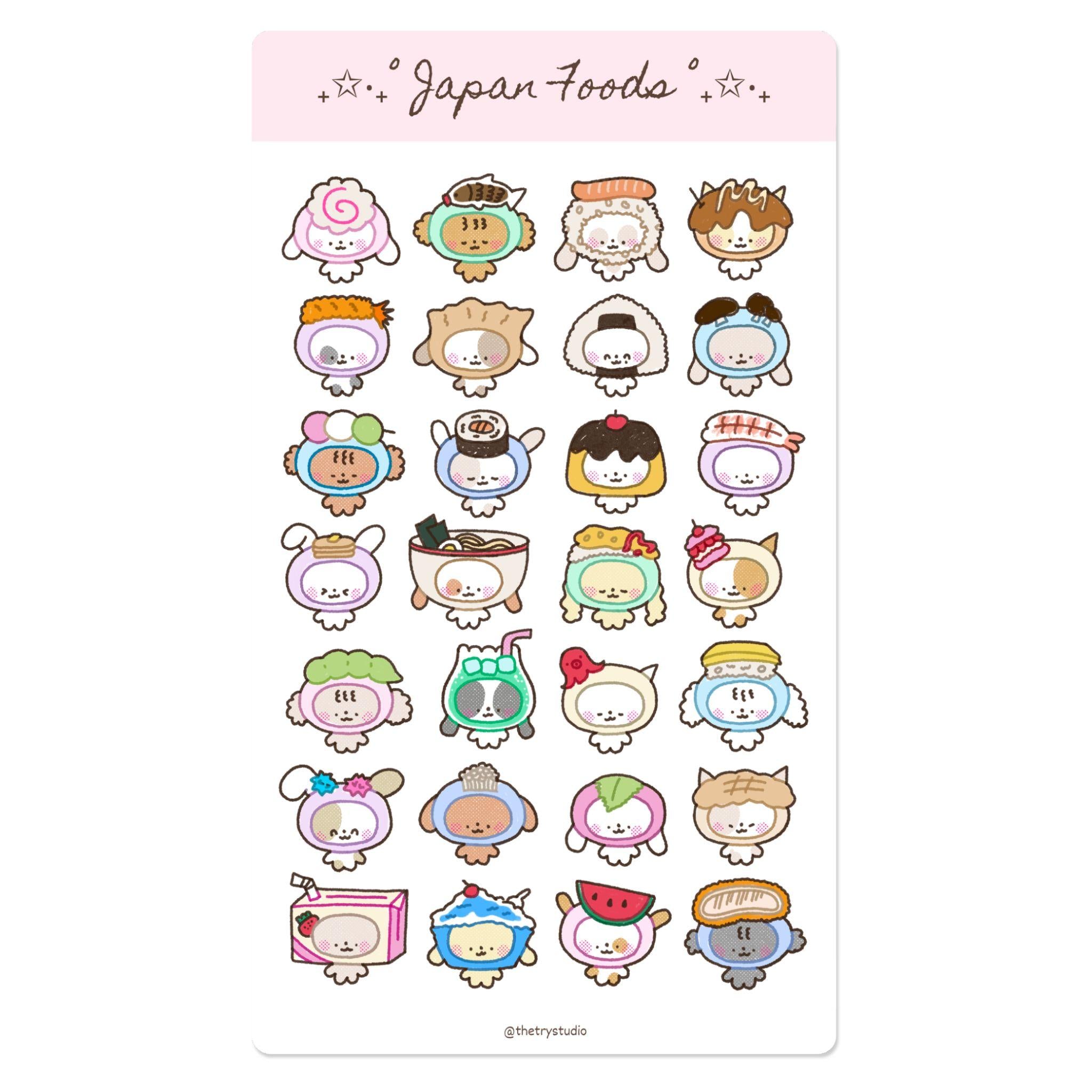 Japan Foods! | Journaling Sticker Sheet