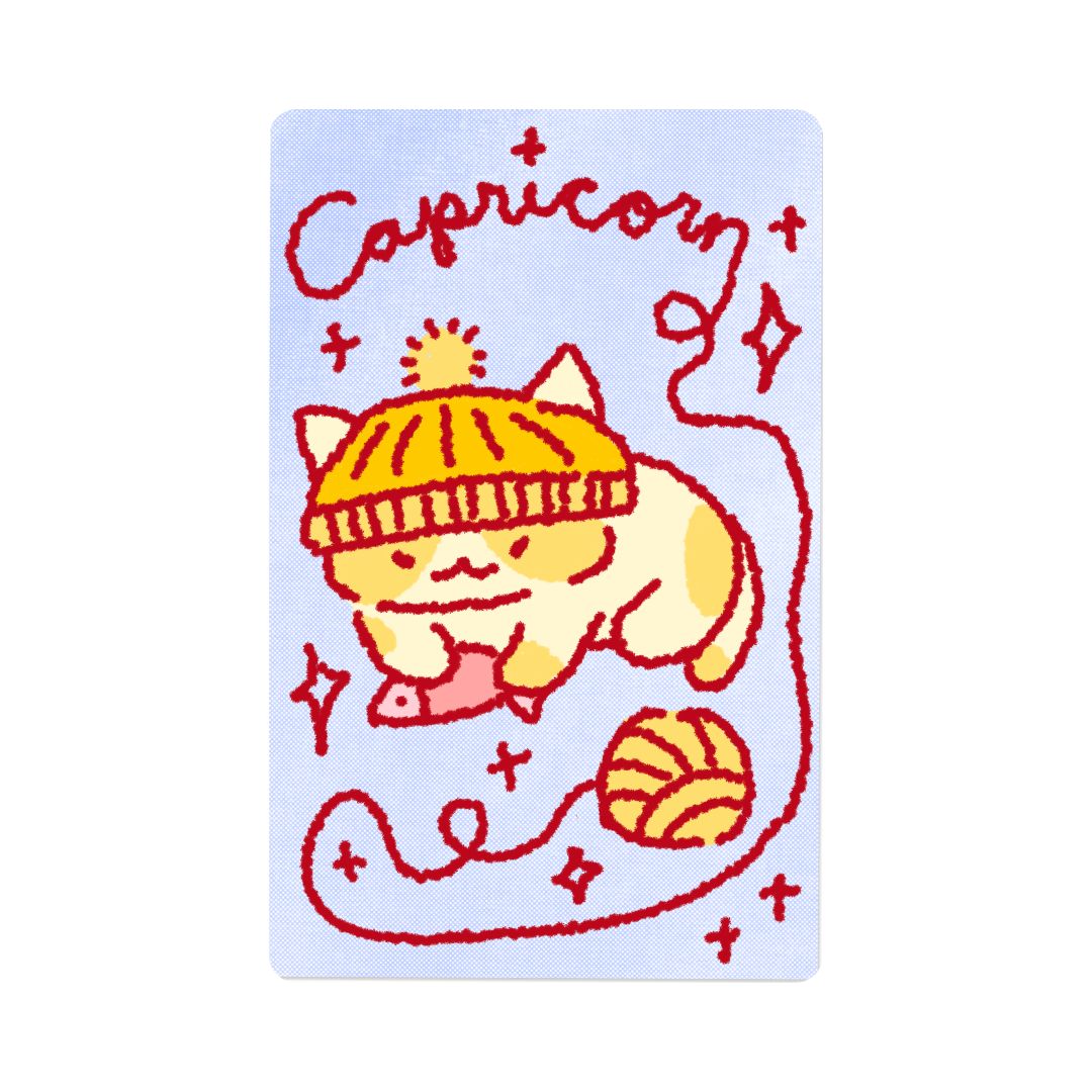 Zodiac Yarn Kitties | Transit Card Sticker