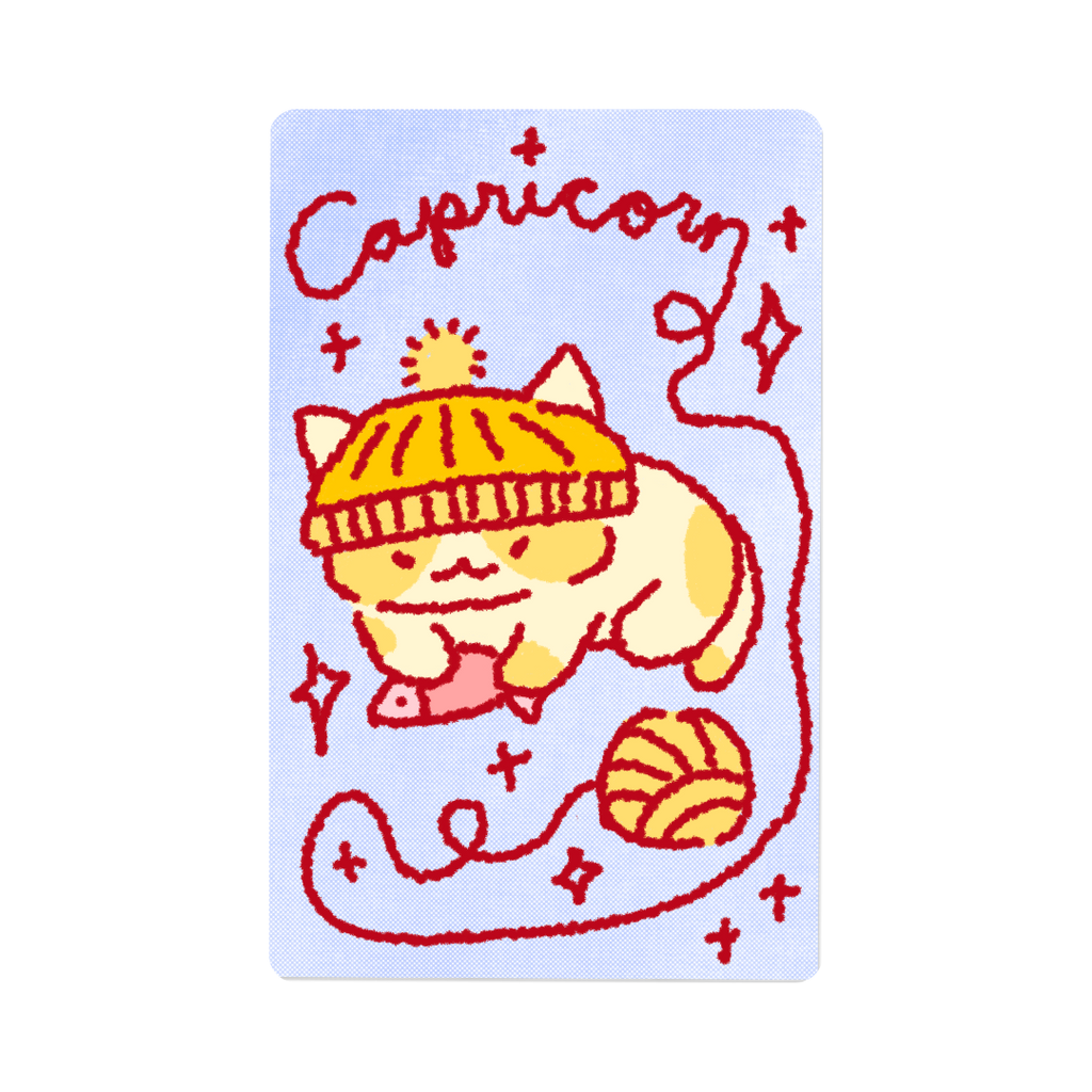 Zodiac Yarn Kitties | Transit Card Sticker