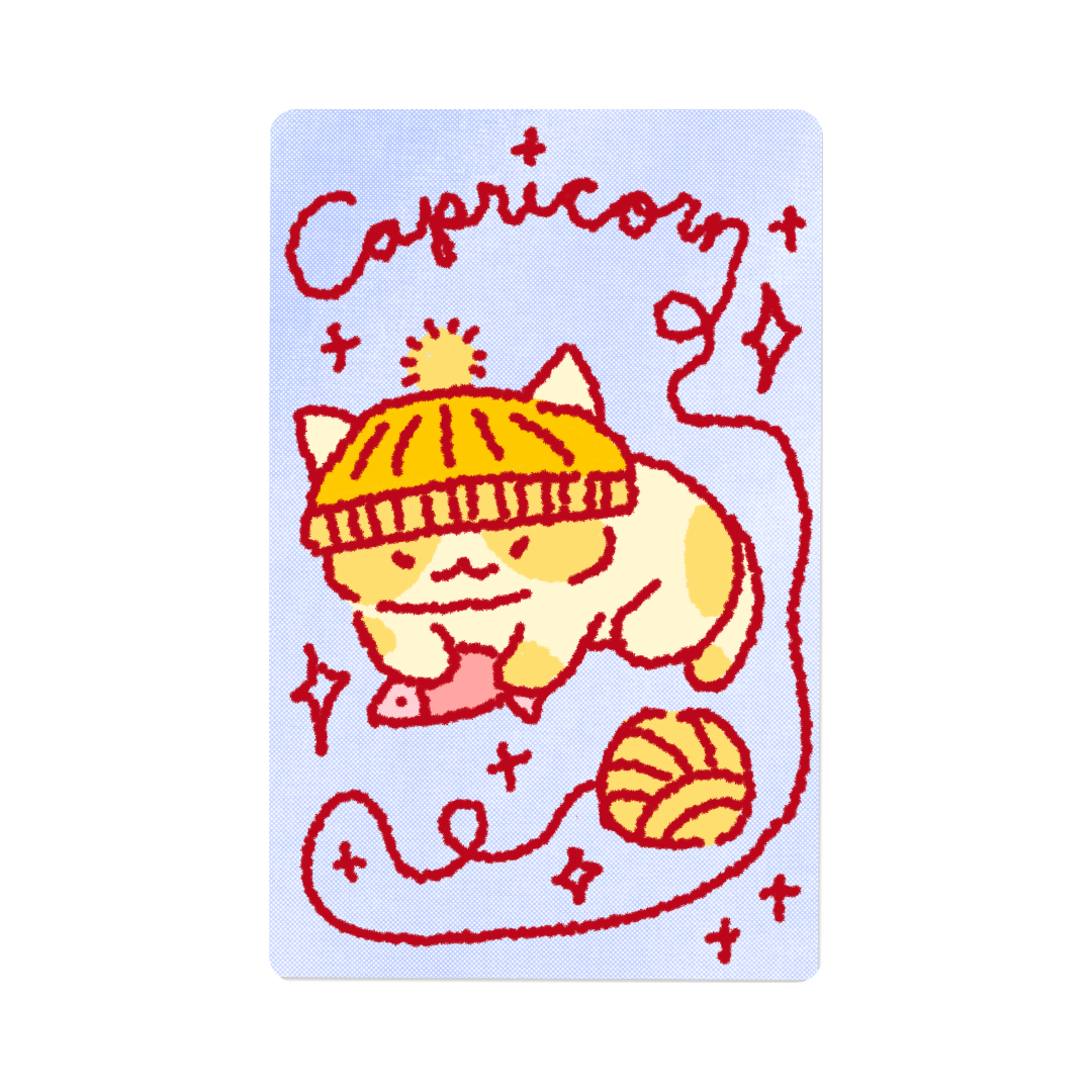 Zodiac Yarn Kitties | Transit Card Sticker