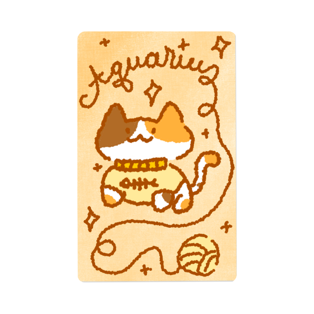 Zodiac Yarn Kitties | Transit Card Sticker