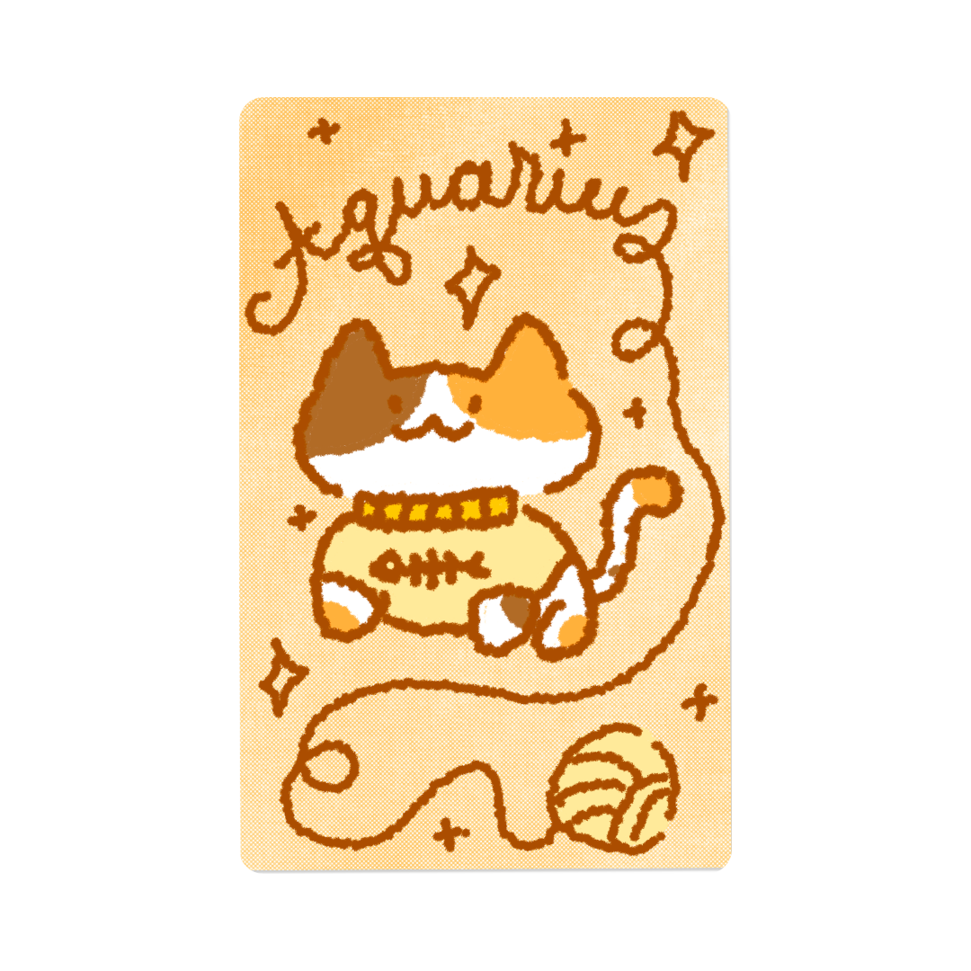 Zodiac Yarn Kitties | Transit Card Sticker