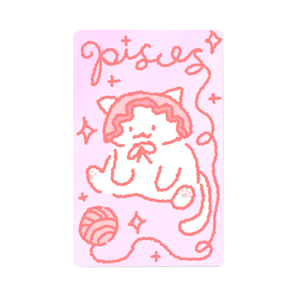 Zodiac Yarn Kitties | Transit Card Sticker