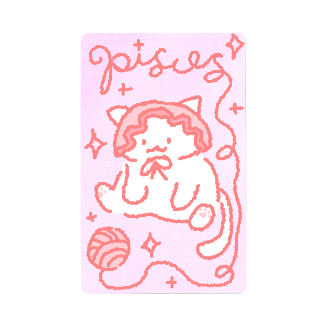 Zodiac Yarn Kitties | Transit Card Sticker