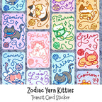 Zodiac Yarn Kitties | Transit Card Sticker