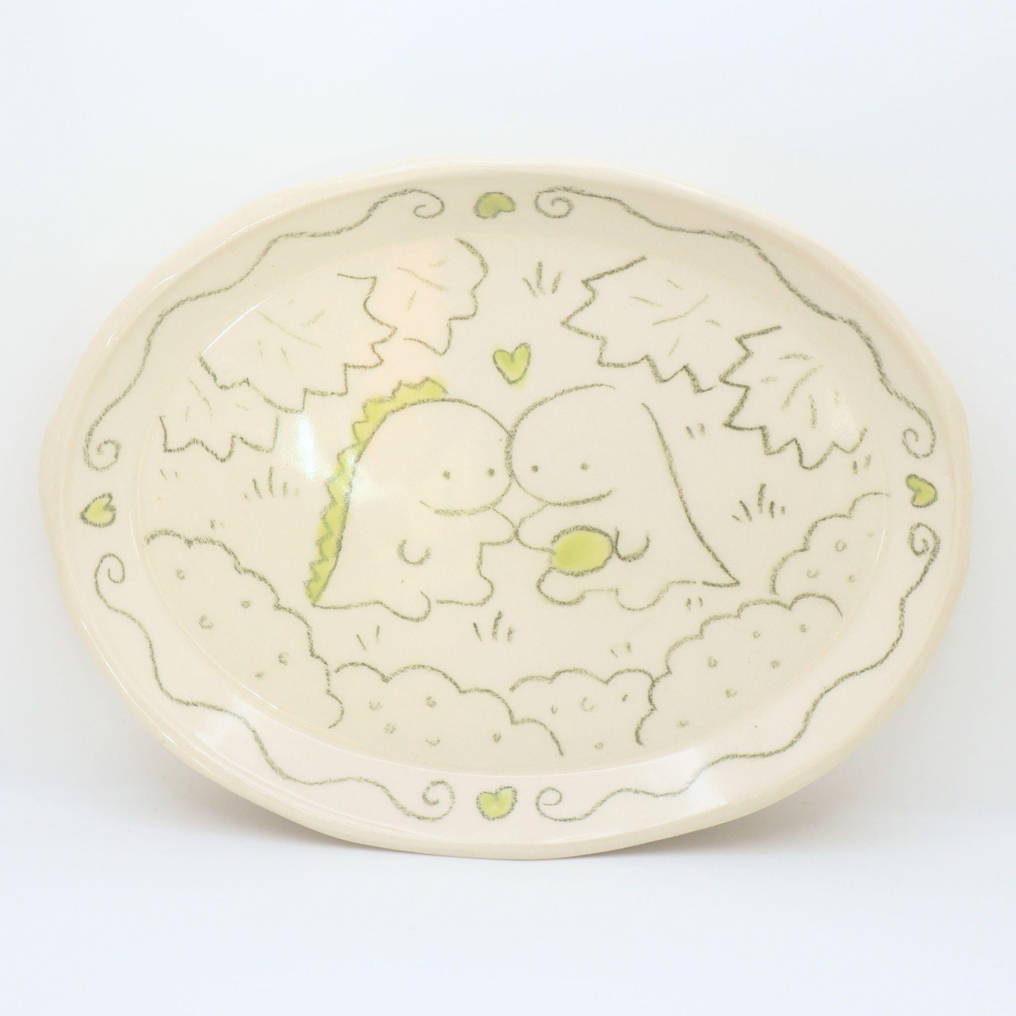 Dinosaurs in love | Plate