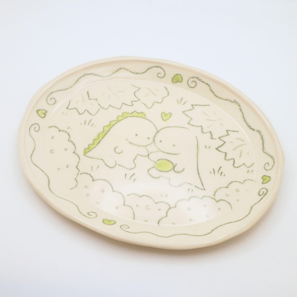 Dinosaurs in love | Plate