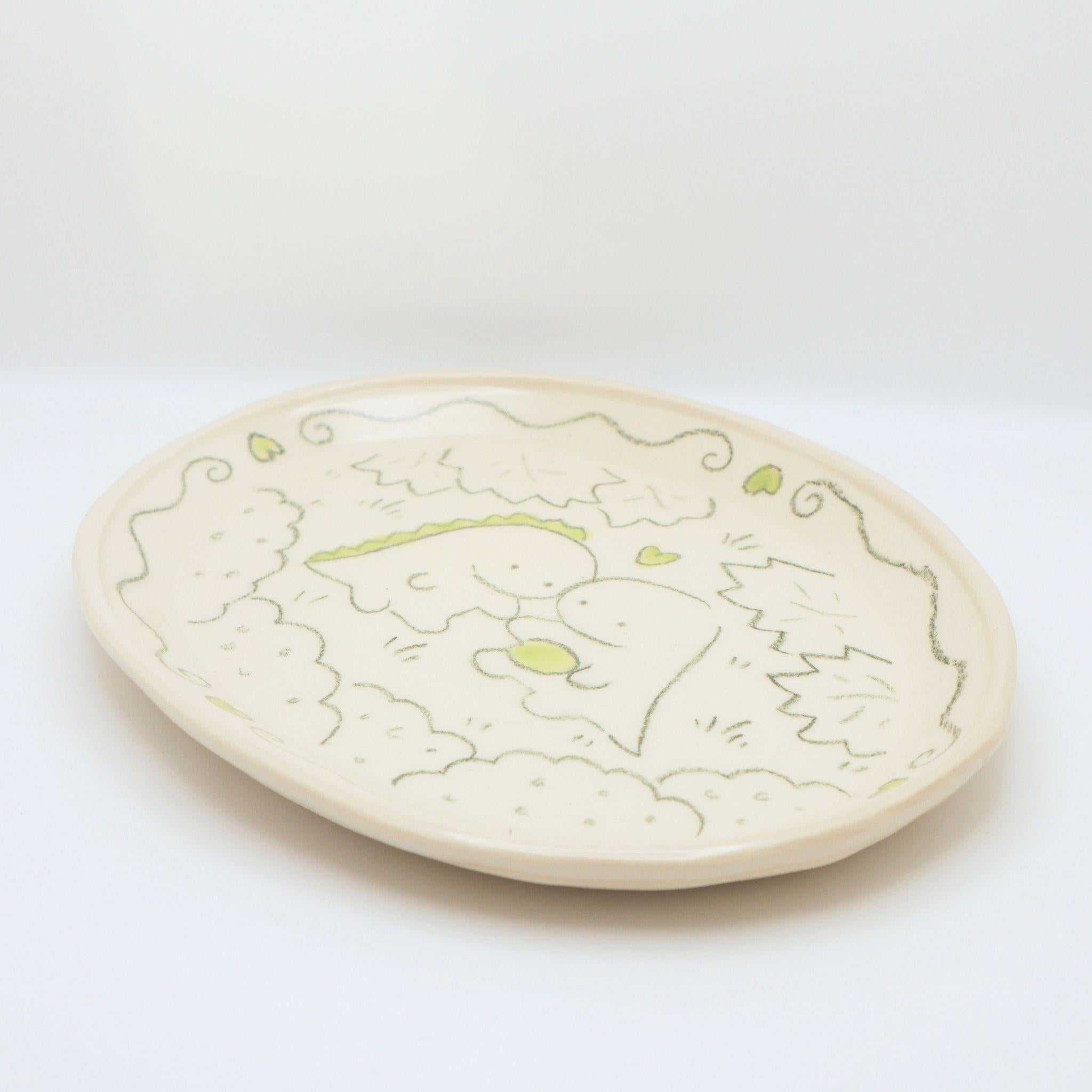 Dinosaurs in love | Plate