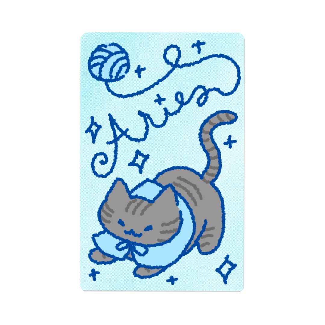 Zodiac Yarn Kitties | Transit Card Sticker
