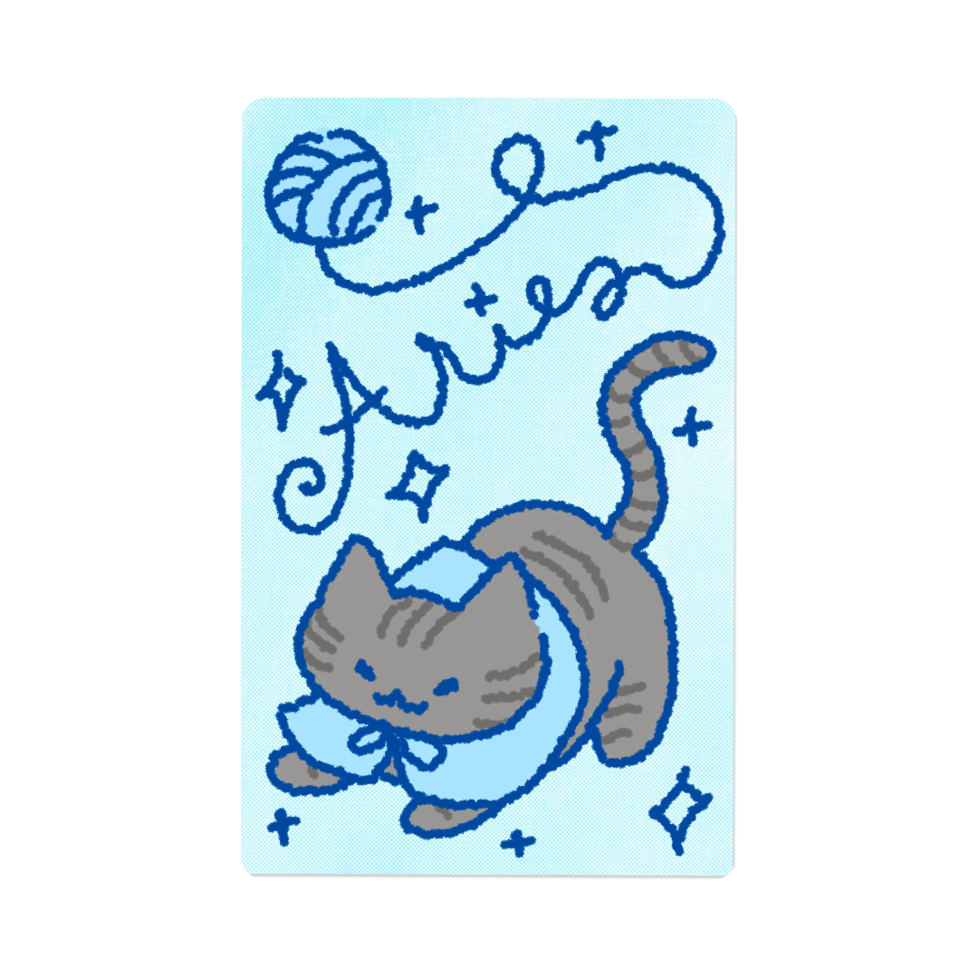 Zodiac Yarn Kitties | Transit Card Sticker