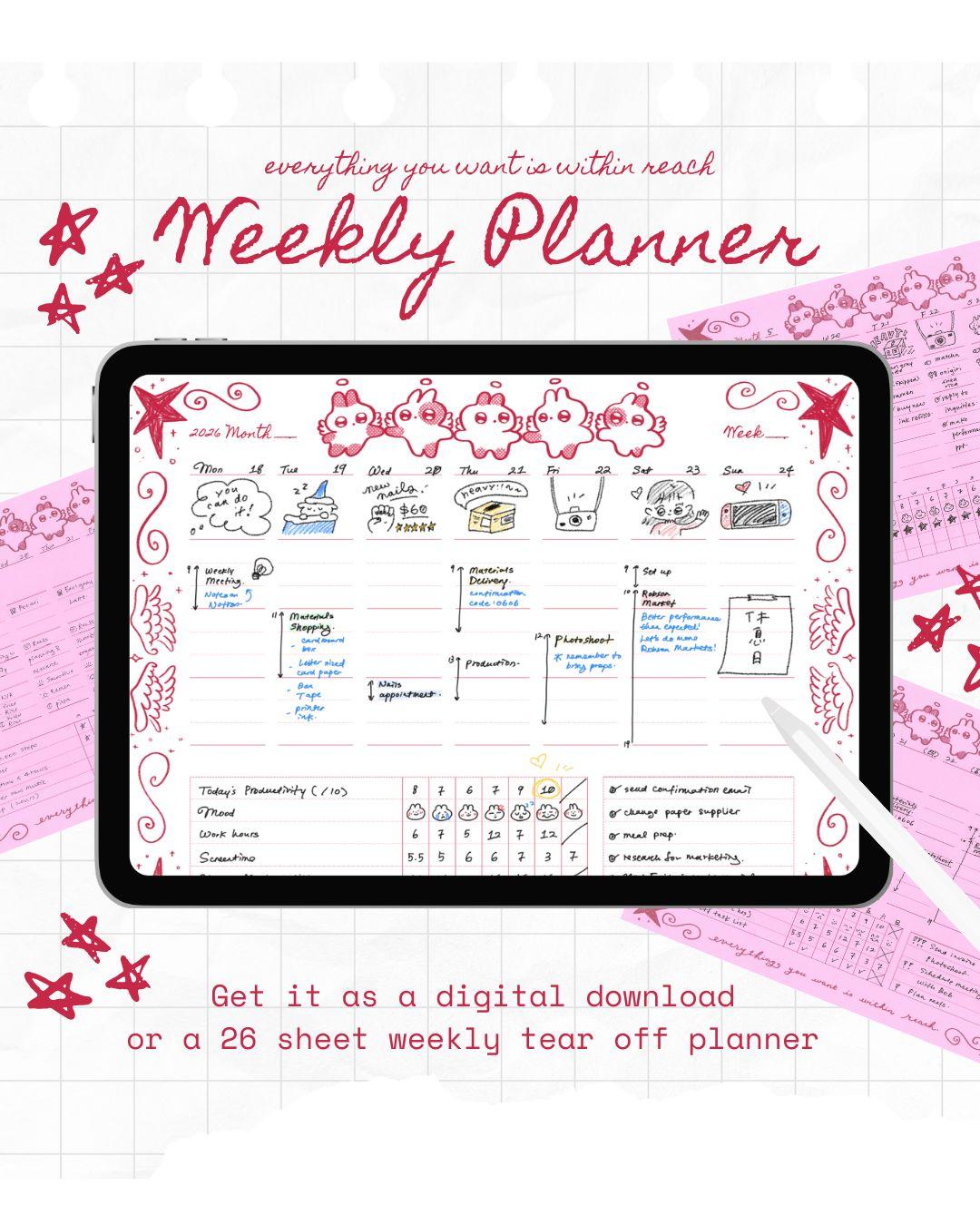 Everything you want is within reach | Weekly memo pad
