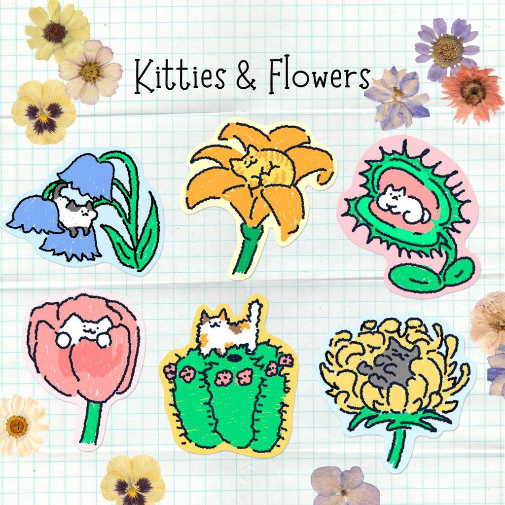 Kitties & Flowers | Sticker