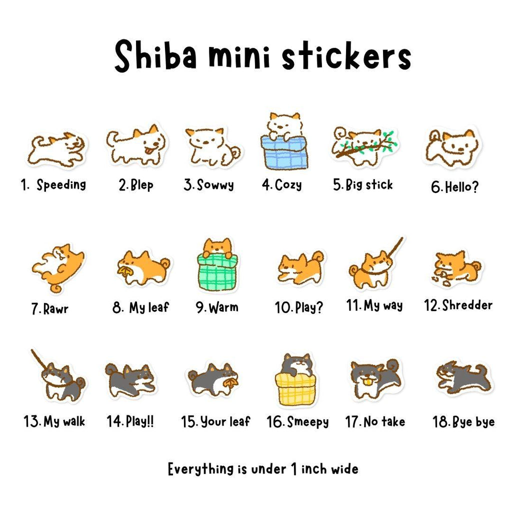 I love shibas | Journaling Sticker Sheet
