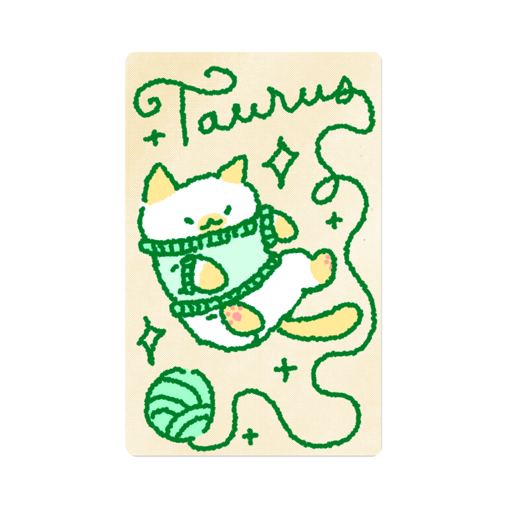 Zodiac Yarn Kitties | Transit Card Sticker