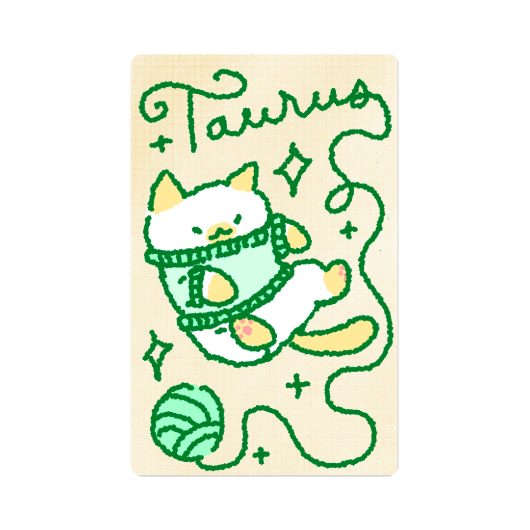 Zodiac Yarn Kitties | Transit Card Sticker