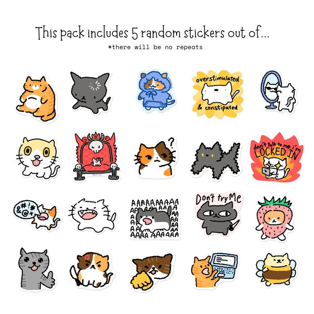 5 Cat Memes | Sticker Blind Box