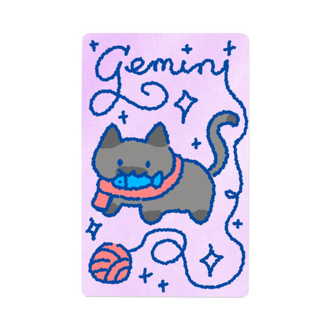 Zodiac Yarn Kitties | Transit Card Sticker