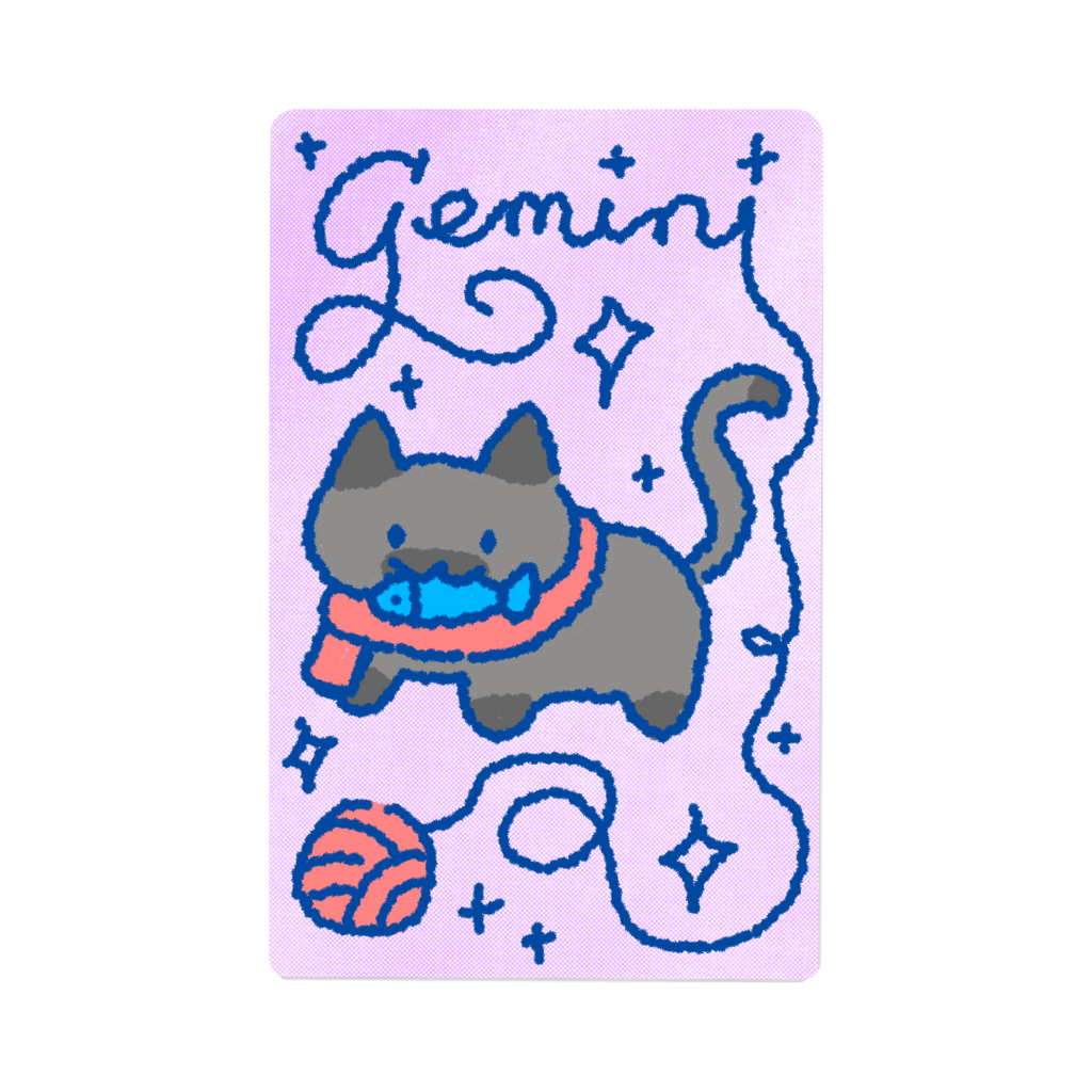Zodiac Yarn Kitties | Transit Card Sticker