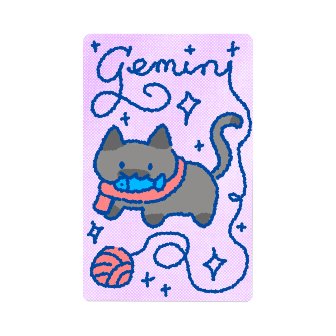 Zodiac Yarn Kitties | Transit Card Sticker