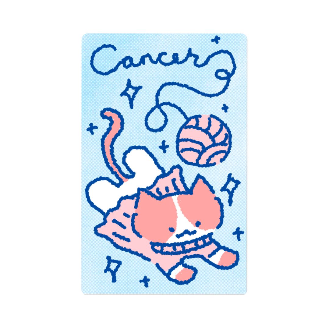 Zodiac Yarn Kitties | Transit Card Sticker