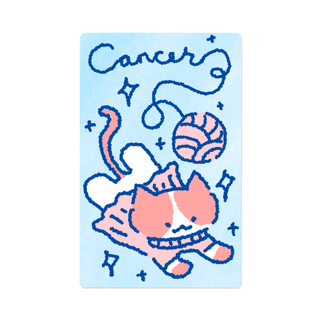 Zodiac Yarn Kitties | Transit Card Sticker