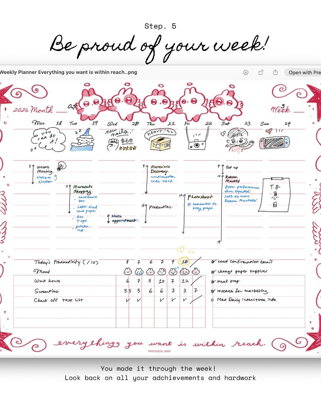 Everything you want is within reach | Weekly memo pad