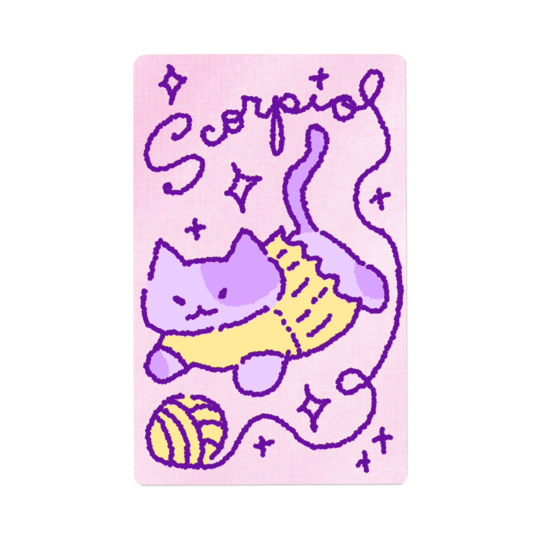 Zodiac Yarn Kitties | Transit Card Sticker