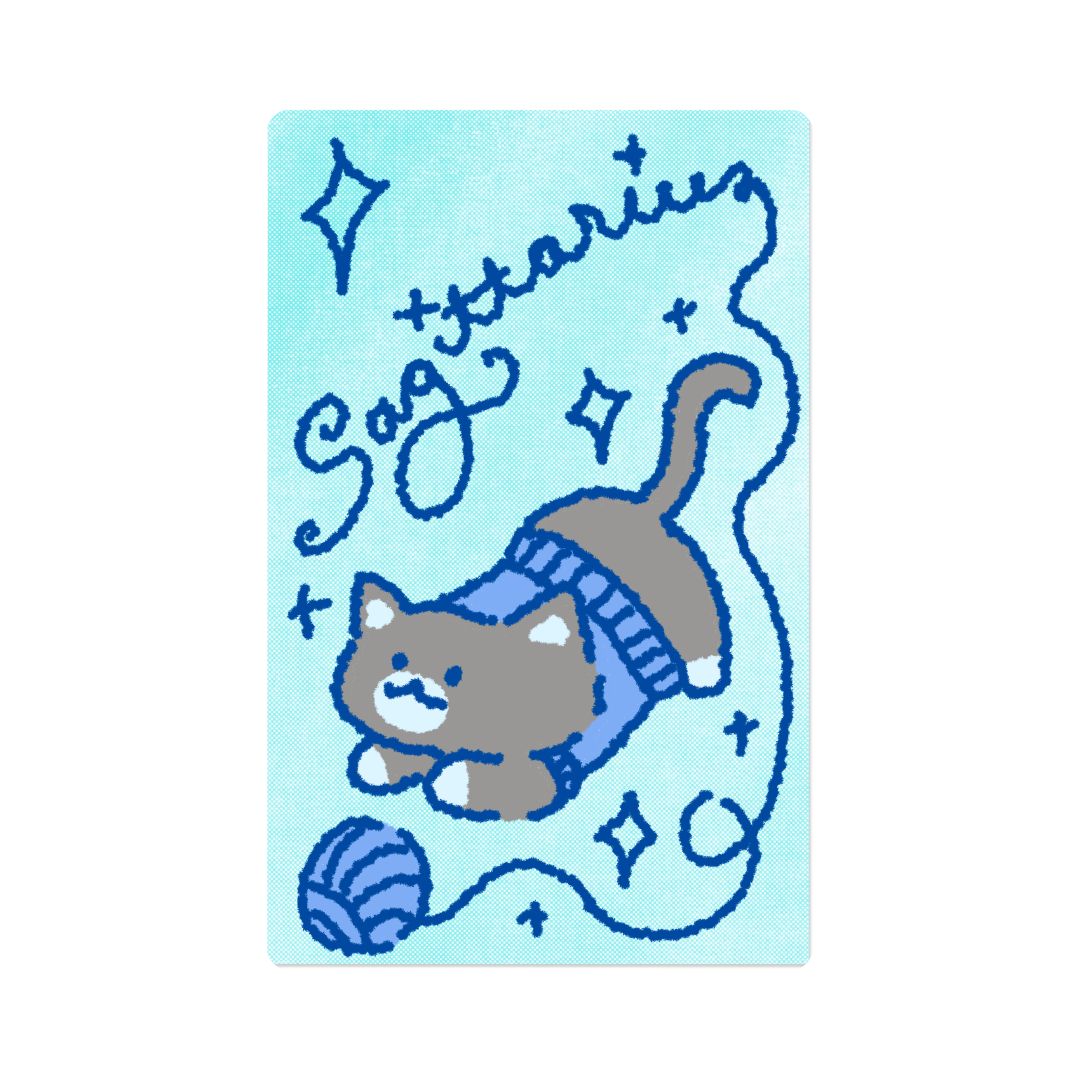 Zodiac Yarn Kitties | Transit Card Sticker