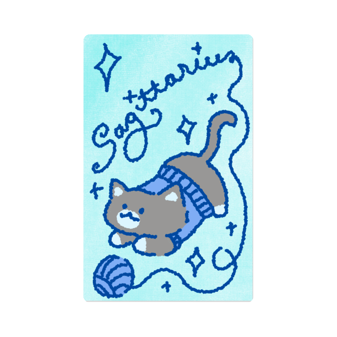 Zodiac Yarn Kitties | Transit Card Sticker