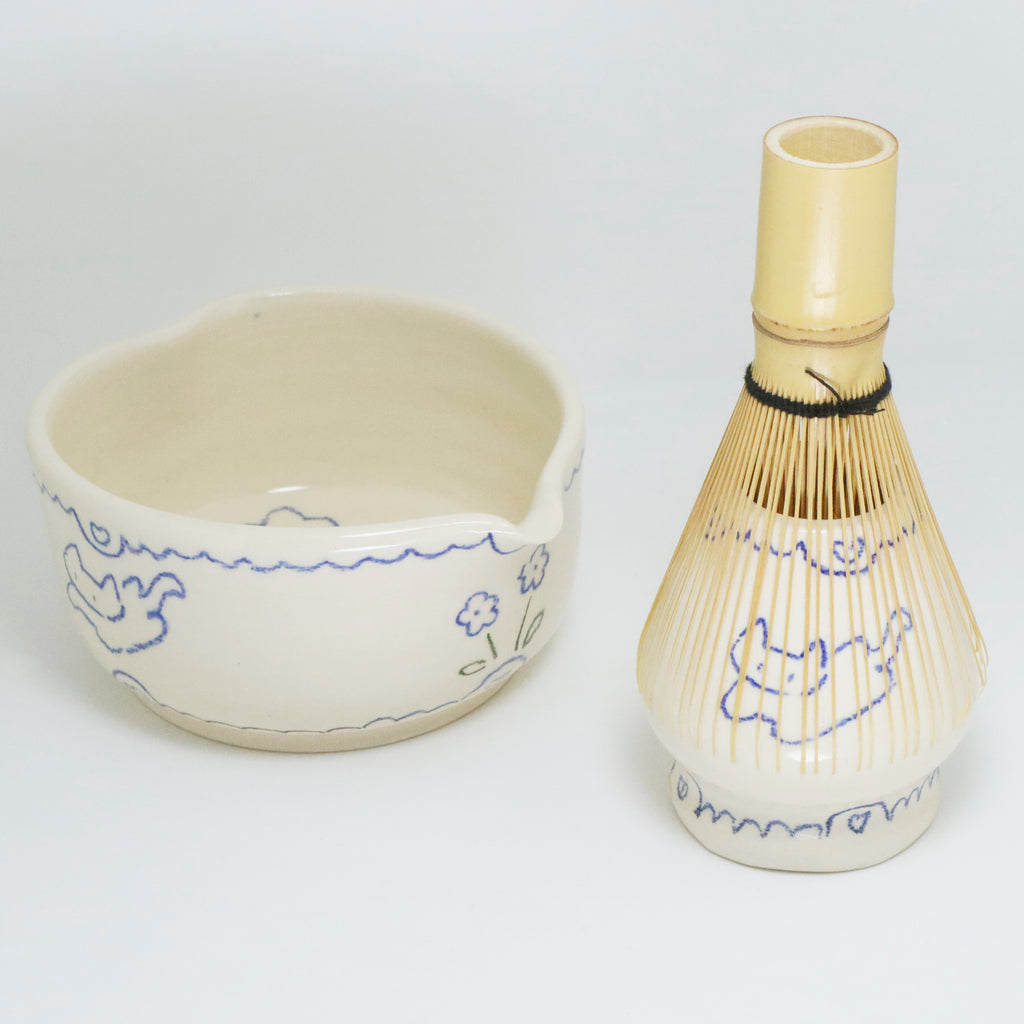 In The Flower Fields (Blue) | Matcha Whisk Holder