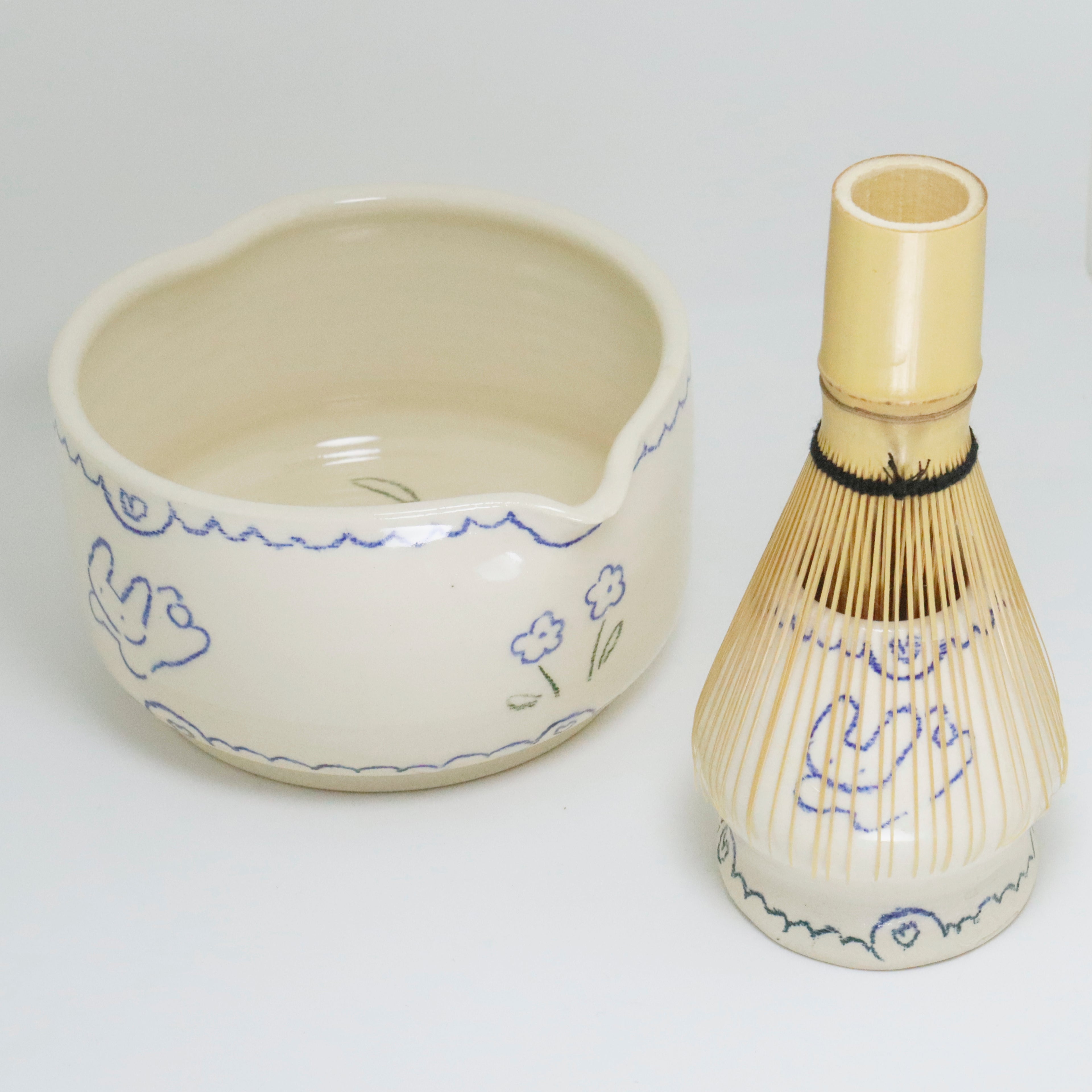 In The Flower Fields (Blue) | Matcha Whisk Holder