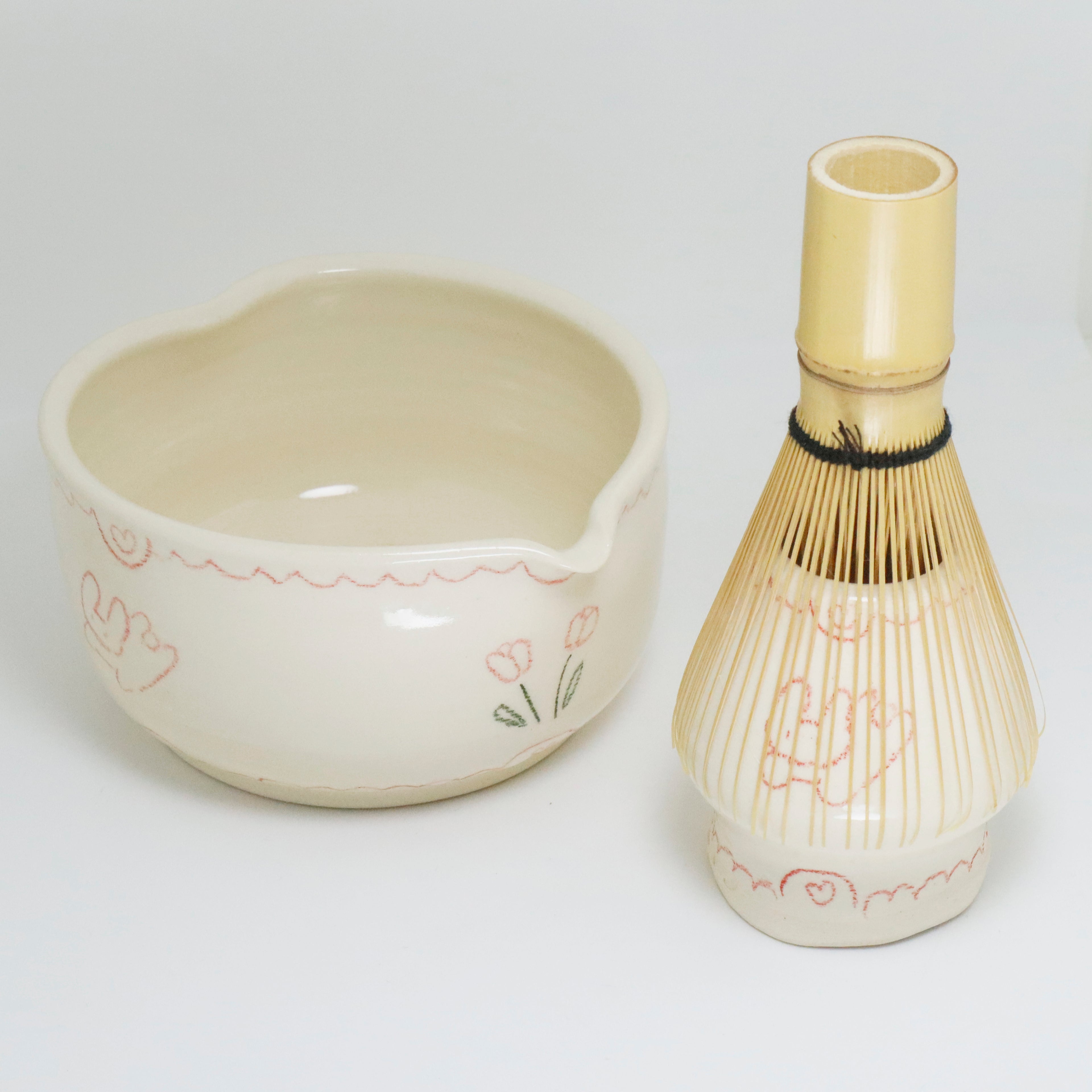 In The Flower Fields (Pink) | Matcha Whisk Holder